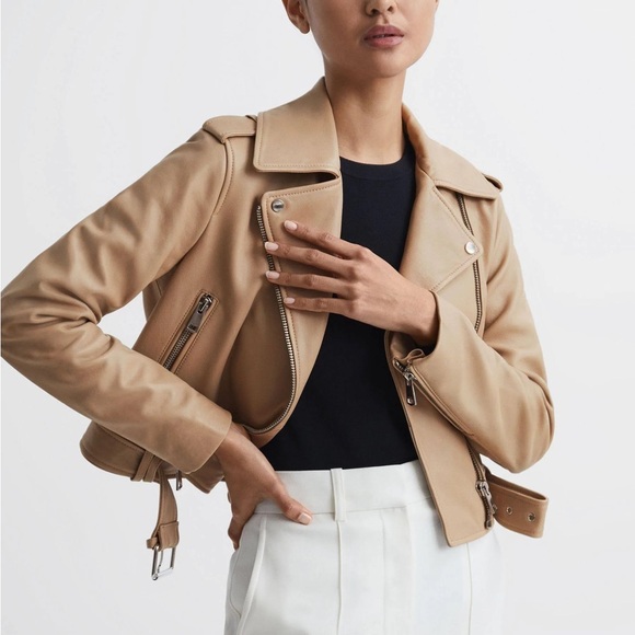 Reiss Tayler Biker Leather Jacket, new, never worn - Picture 5 of 5